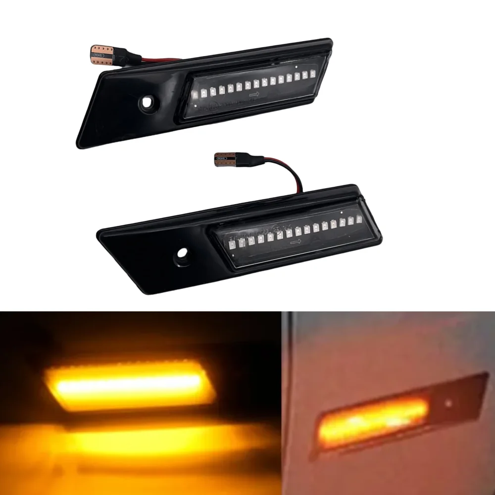 2PCS Dynamic Turn Signal Side Marker Lamp LED Flashing Sequential For BMW 3 5 7 Series E36 E34 E32