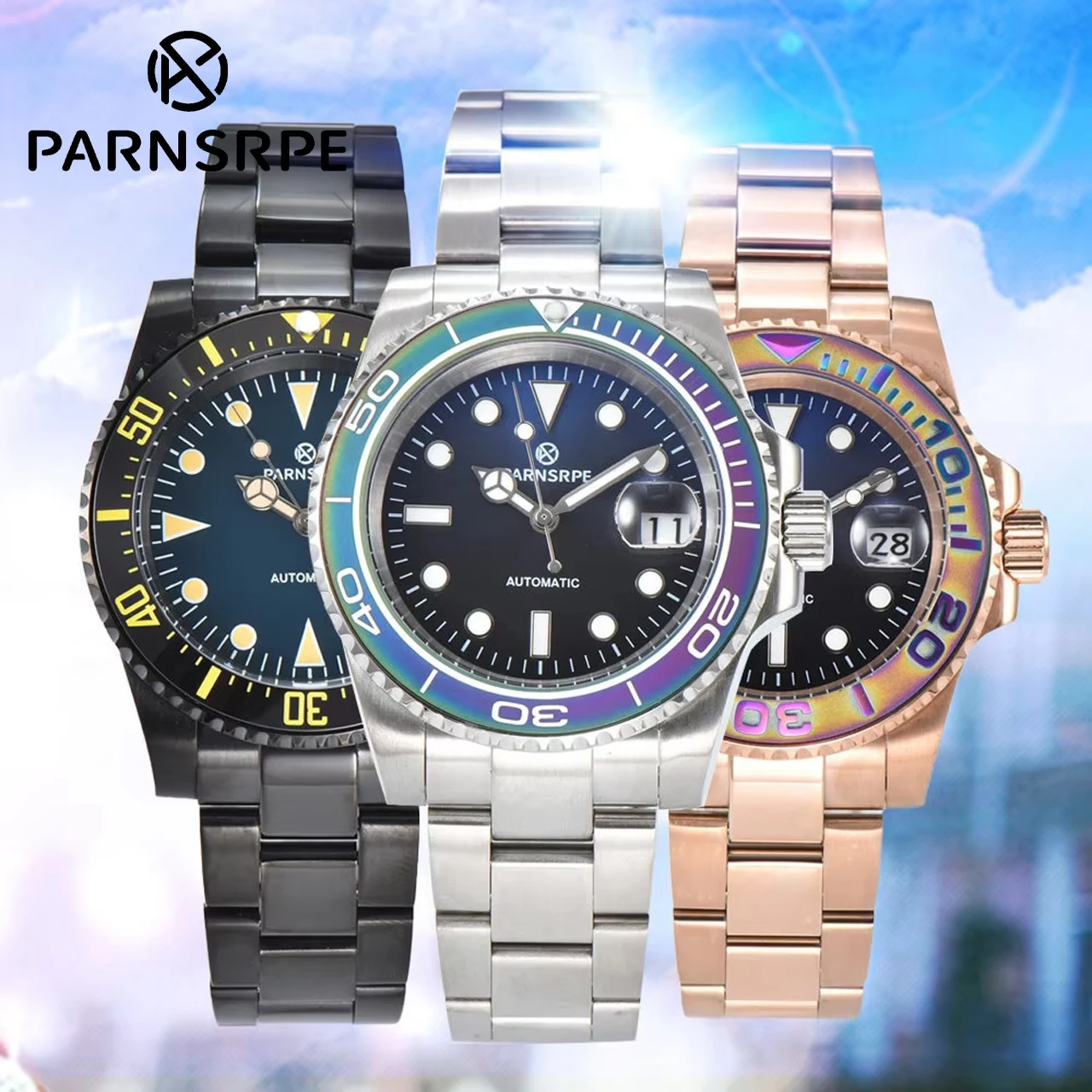 Hot Sale 40mm NH35 Business Casual Men's Watch, Sapphire Crystal Luminous Daily Waterproof, 3-Link Stainless Steel Bracelet