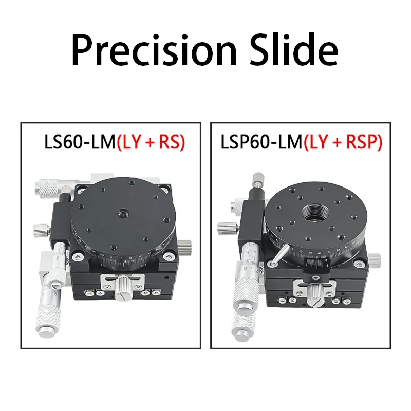 

XYR Three Axis Displacement Precision Slide 60*60MM Manual Rotation Displacement Platform-LSP60-LM/LS60-LM