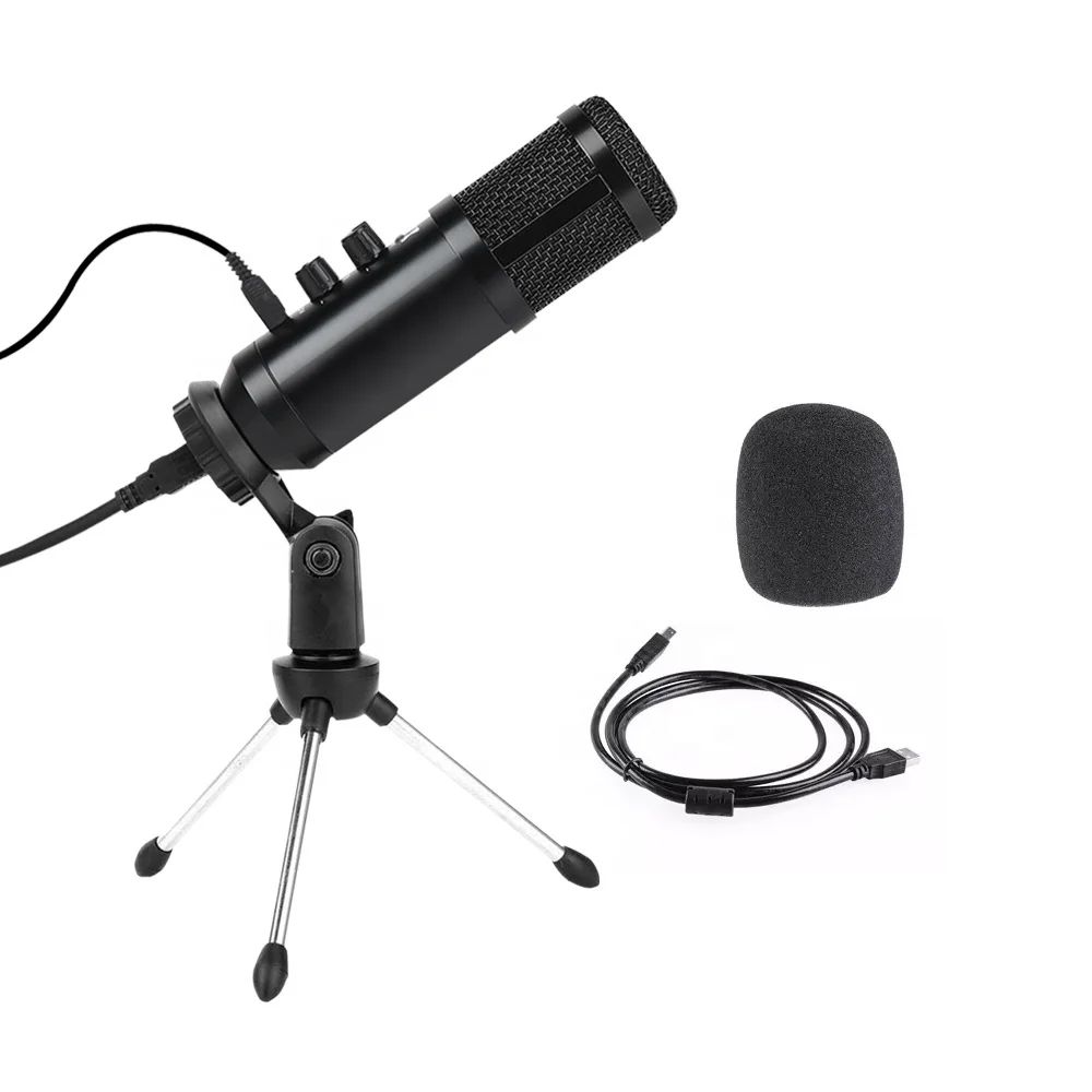 Dieci articoli TLF Xtuga China Factory Wholesale Pro USB Microfono a condensatore per PC USB Treppiede Set di microfoni da tavolo