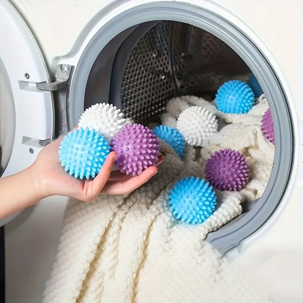 4/8/12Pcs Reusable Laundry Balls Gentle Cleaning Removes Dirt Hair Softens Clothes Prevents Tangling Durable PVC Mixed Colors