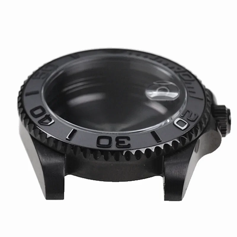 Water Resistant with Sapphire Crystal Black Yacht Design Style watch Case for Automatic Mechanical NH35 Nh36 Movement Watch Case image 5