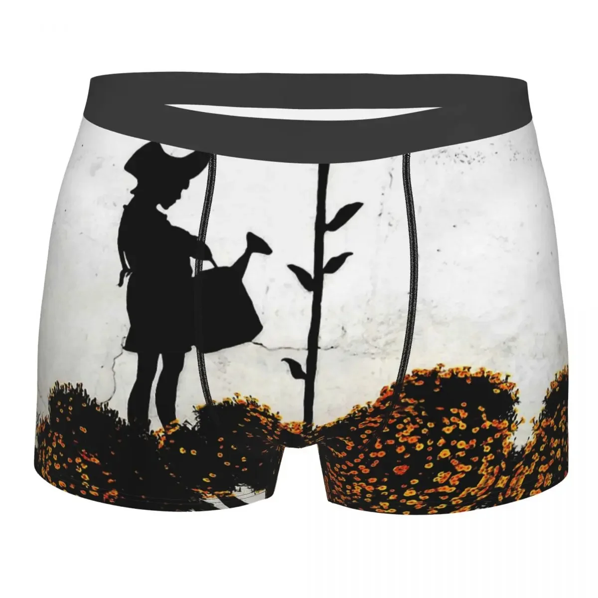 Watering Can Girl Banksy Underpants Cotton Panties Men's Underwear Sexy Shorts Boxer Briefs