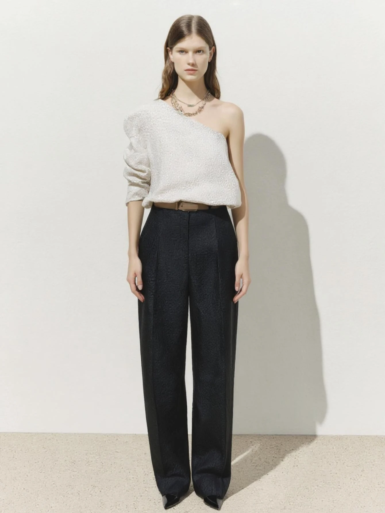 بنطال نسائي كاجوال مستقيم صيفي بطول كامل مع جيوب للارتداء اليومي الأساسي #4