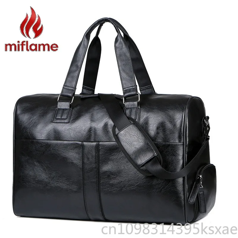 

Luxury Gym Handbag Purse for Travel Large Capacity Leather Wet Dry Separate Shoe Compartment Crossbody Business Trip