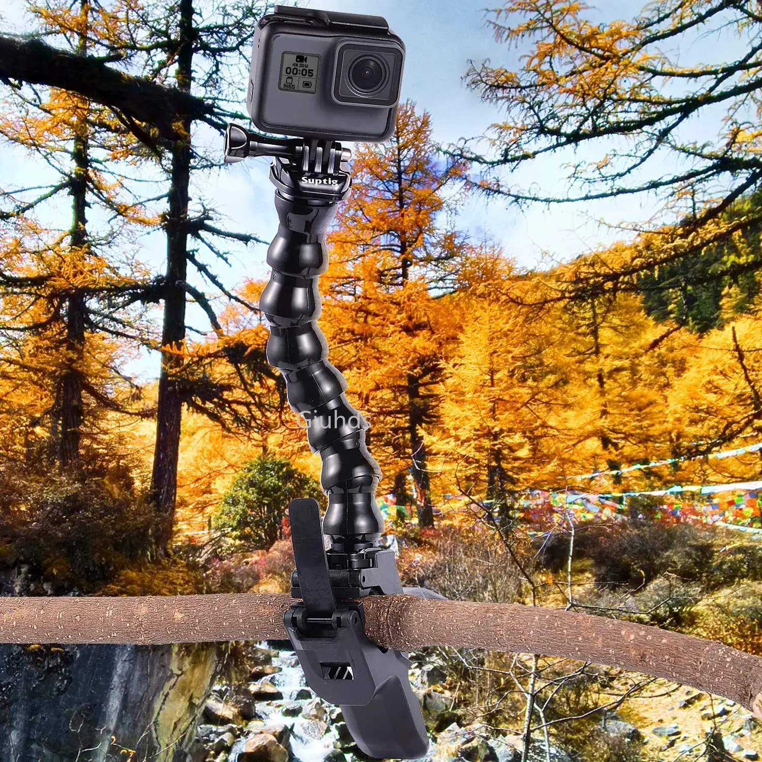 Jaws Flex Clamp Mount Adjustable Gooseneck Mount for GoPro Hero 13 12 11 10 9 8 7 6 Session Insta 360 DJI Osmo Action Cameras