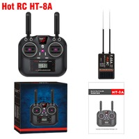 Hotrc Hot RC HT-8A Remote Control 2.4G 8CH 4.5-9V PWM FHSS Transmitter with F-08A Receiver For RC Aircraft Car Ship Tank