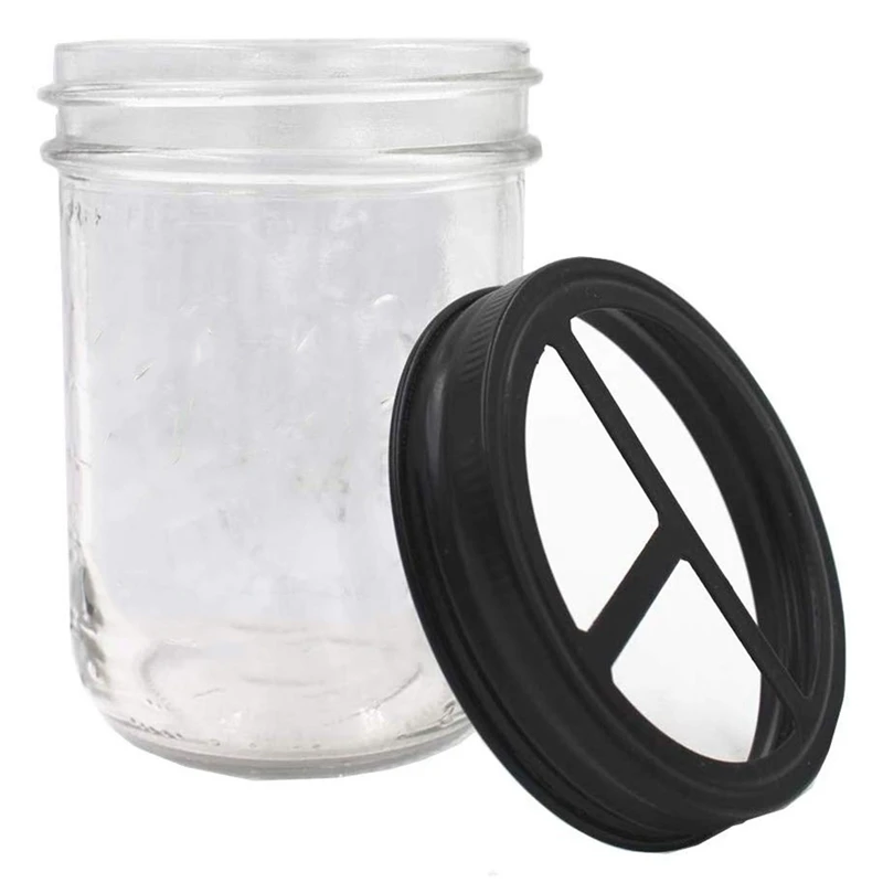 โปรโมชั่น! 2 ชิ้น Jar ผู้ถือแปรงสีฟันฝาปิด - สแตนเลสกันสนิมบ้านไร่ห้องน้ําเคาน์เตอร์ตกแต่ง - สําหรับปากกว้าง Bal