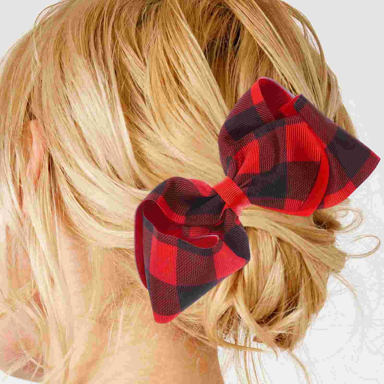 4 Pcs Girl Hair Accessories Bow Hairpin Clips England Small Bows for Girls Toddler Plaid