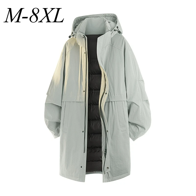 

Brand Padded Jacket Men Comfort Hiking Sport Thick Warm Quilted Jackets Hooded Knee Length Breathable Anti Pilling Winter Coat