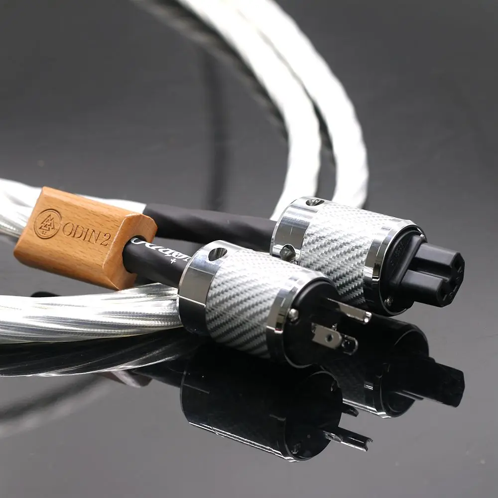 Original Nordost Odin2 7N silver-plated flagship power cable 7 15AWG solid core conductors with Furutech carbon fiber NCF plug