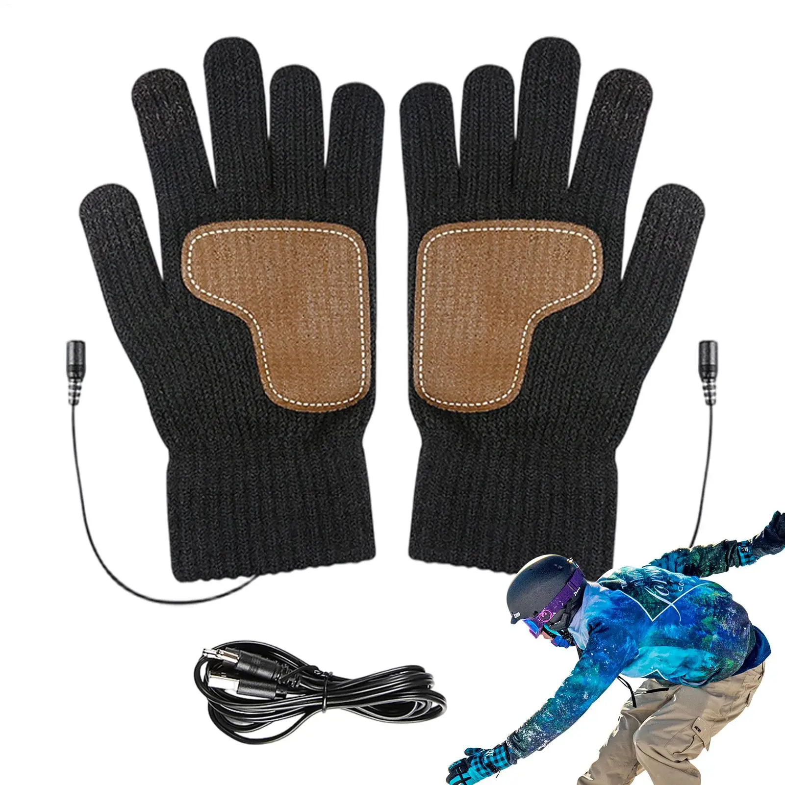 

Womens Heated Gloves 3 Temp Non-Slip USB Powered Heated Mittens Electric Hand Warmers For Men Women Outdoor Office Work Home
