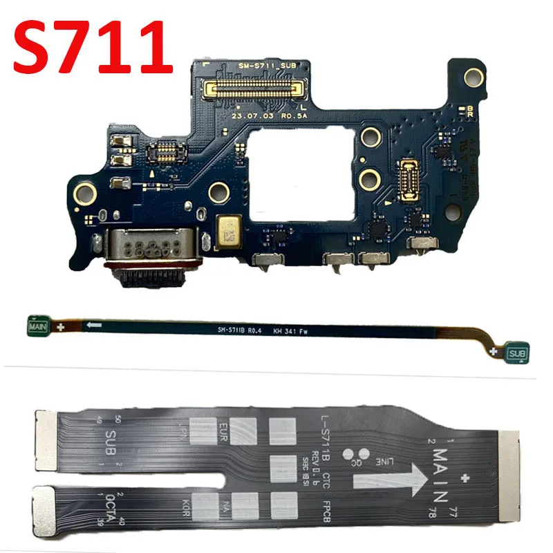 Signal Antenna Charging Port Dock Main Board Motherboard Connector Flex Cable For Samsung Galaxy S23 FE SM-S711B F711U S711E