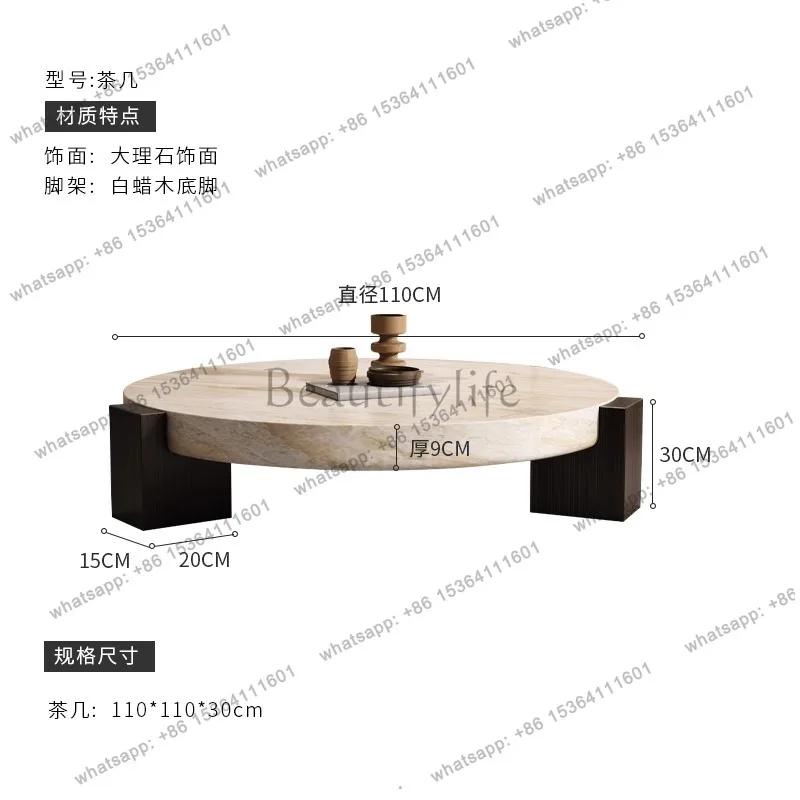 YJ Livingroom Luxury Coffee Tables Beige Decoration Modern Decor Coffee Tables Small Center Apartment Mesa De Centro Furniture H