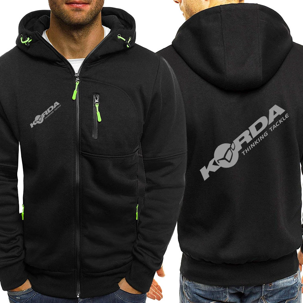 

2025 Spring Autumn Men's Korda Inspired Tribute Logo Printing Popular Long Sleeve High-Quality High Street Zipper Hooded Hoodies