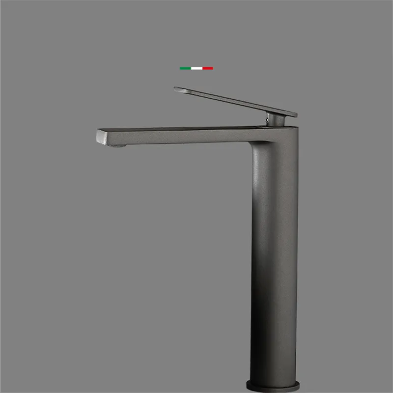 Tuqiu Bathroom Faucet Gun Gray Basin Faucet  Hot and Cold Sink Faucet Brass Faucet Black Waterfall Faucet  Sink Water Crane