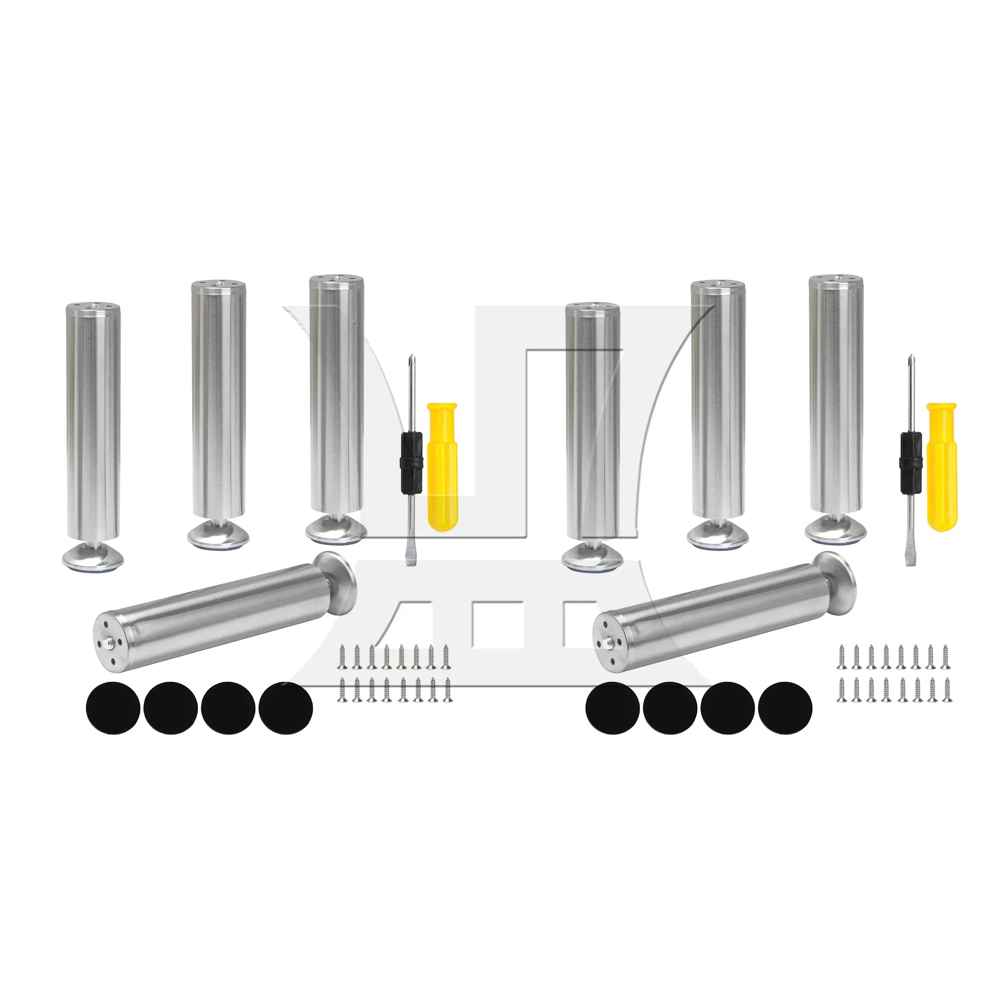 

CNBTR 8 Pieces Stainless Steel Adjustable Furniture Cabinet Leg Feet 1.97x9.84Inch