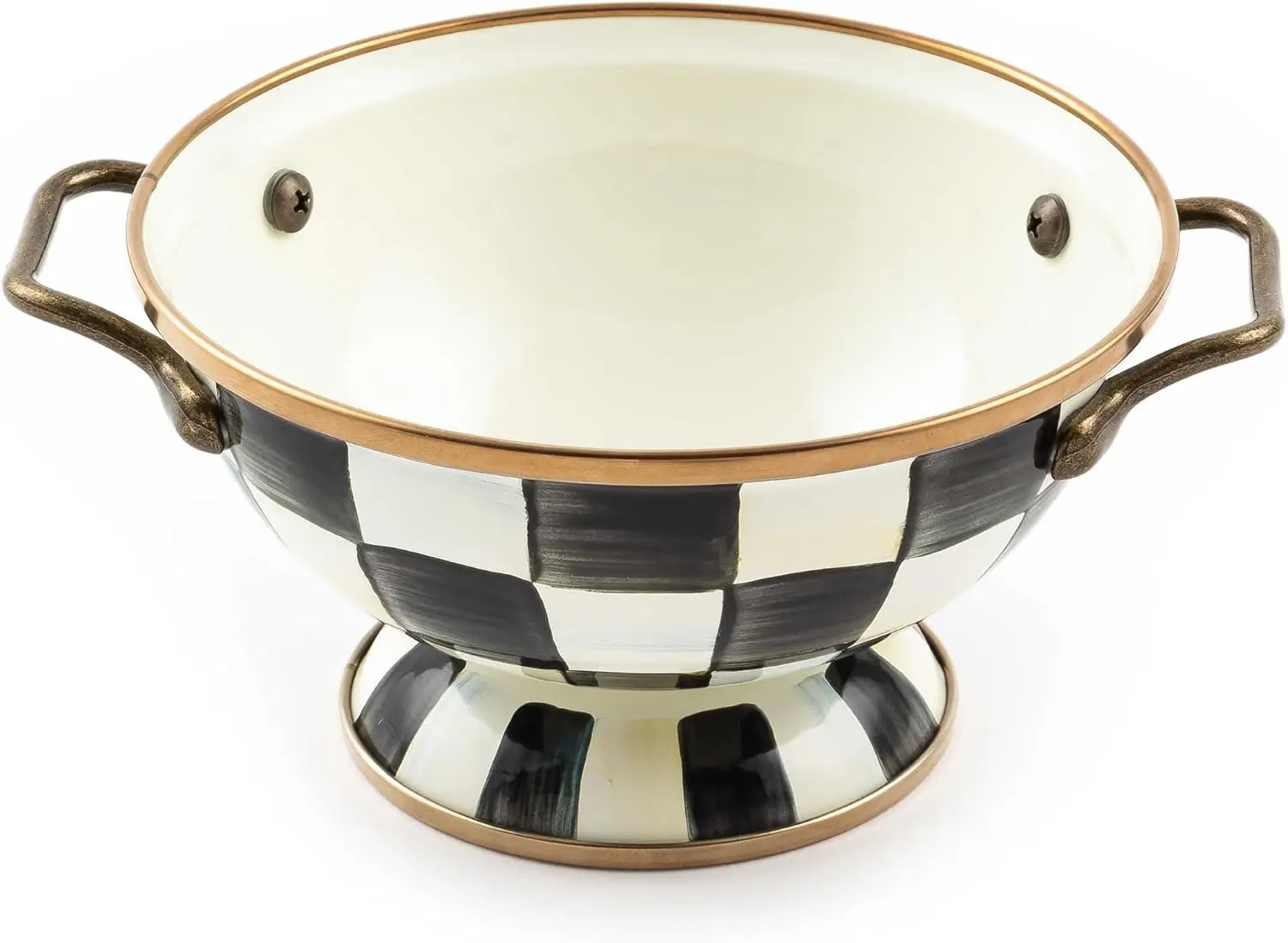 

Checkered Enamel Serving Bowl for Entertaining Simply Anything Bowl Courtly Check