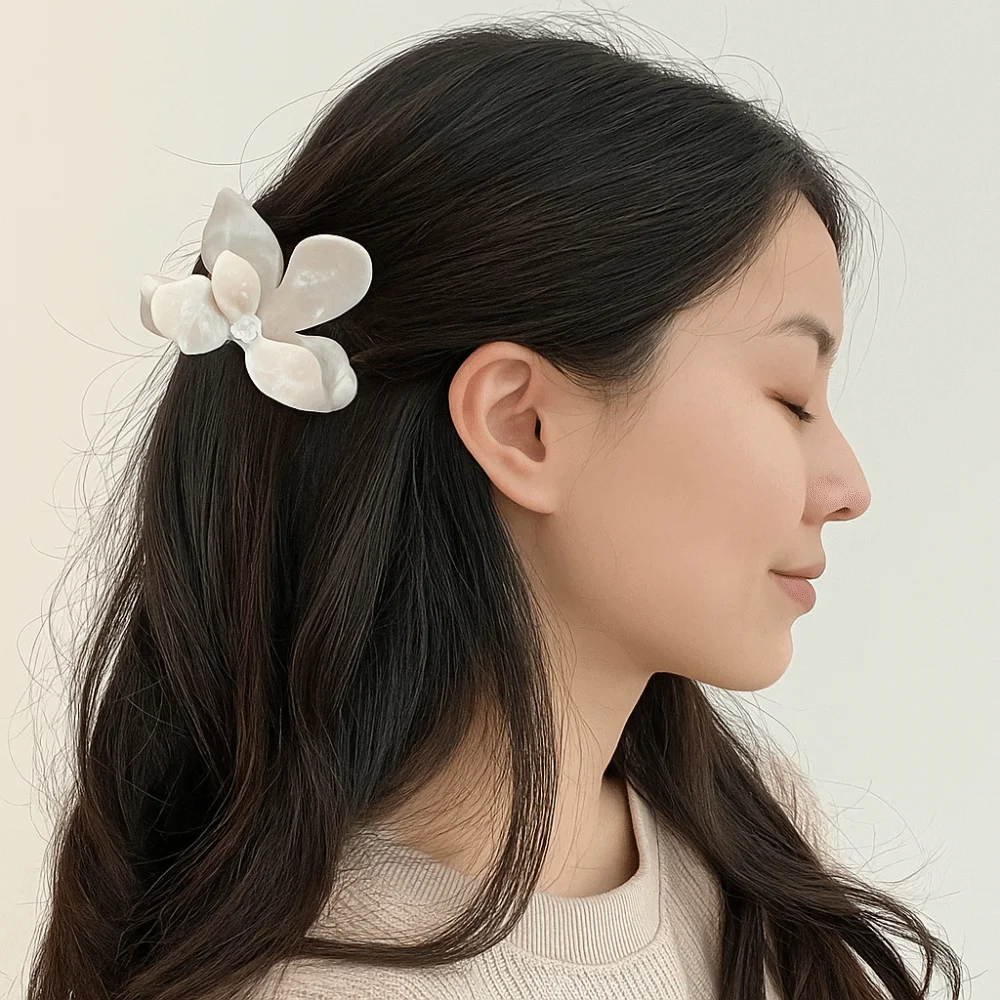 أنيقة حمض الخليك مشبك شعر الكورية نمط خلات الفرنسية القرش كليب عالية ذيل حصان كليب العصرية زهرة الشعر كراب كليب أغطية الرأس