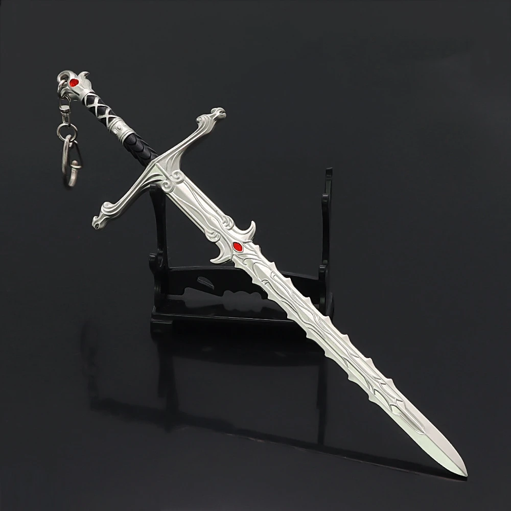 22CM Baldur's Gate 3 Sword Weapon Model Keychain The Silver Sword of the stars Cosplay Prop Katanas Game Peripheral Boy Gift Toy