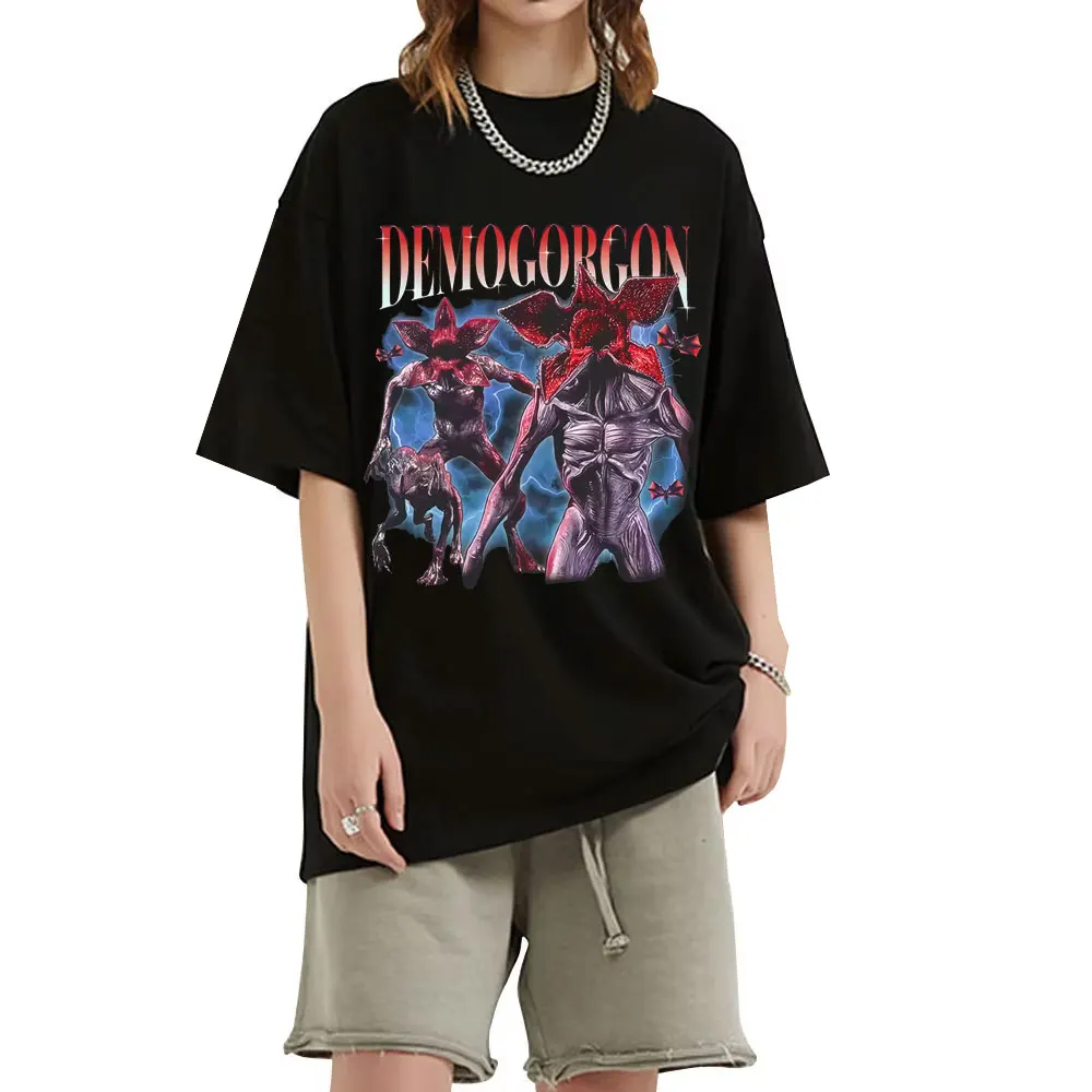

Hot Sale New Terror Demogorgon Cannibal Flower Monster Graphic T-shirt Eddie Munson T Shirts Men Casual Vintage Cotton T-shirts