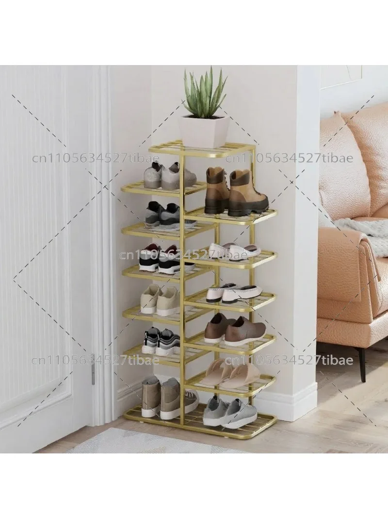 Large Capacity Interlocking Multi Layer Shoe Rack Iron Simple Indoor Doorway Storage Organizer for Small Home