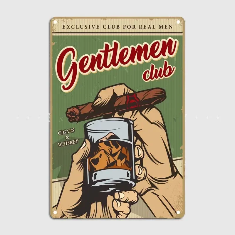 Gentleman Club Spielzimmer Dekoration Spaß Tier Retro Metall Zeichen Vintage Bar Restaurant Coffee Shop Garage Dekoration Interieur