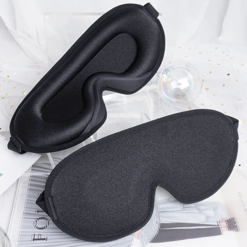 Black 3d Three-Dimensional Eye Mask For Sleeping Super Soft Breathable Blindfold Perfect Block Light For Sleeping Fatigue Relief