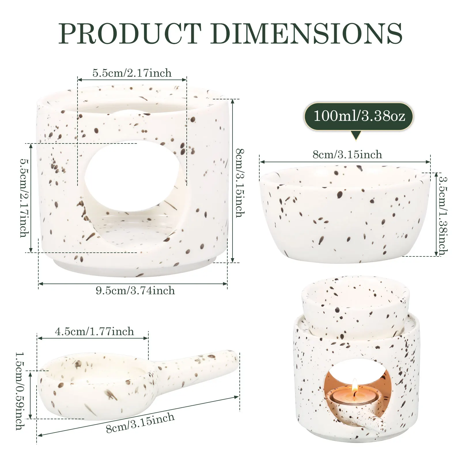 Ceramic Candle Heating Holder Essential Oil Burner Diffuser Furnace Household Spa Salon Liqulid Aromatherapy Incense Burner