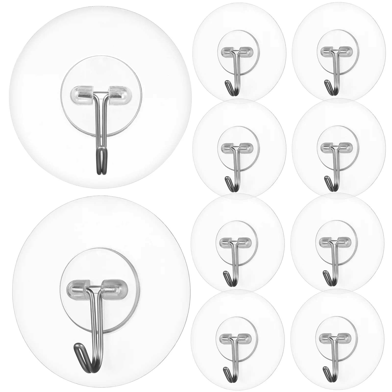 

S Hooks Transparent Frosted Round Stainless Steel Wall Mounted Clothes Rack Clothing Towel Rail