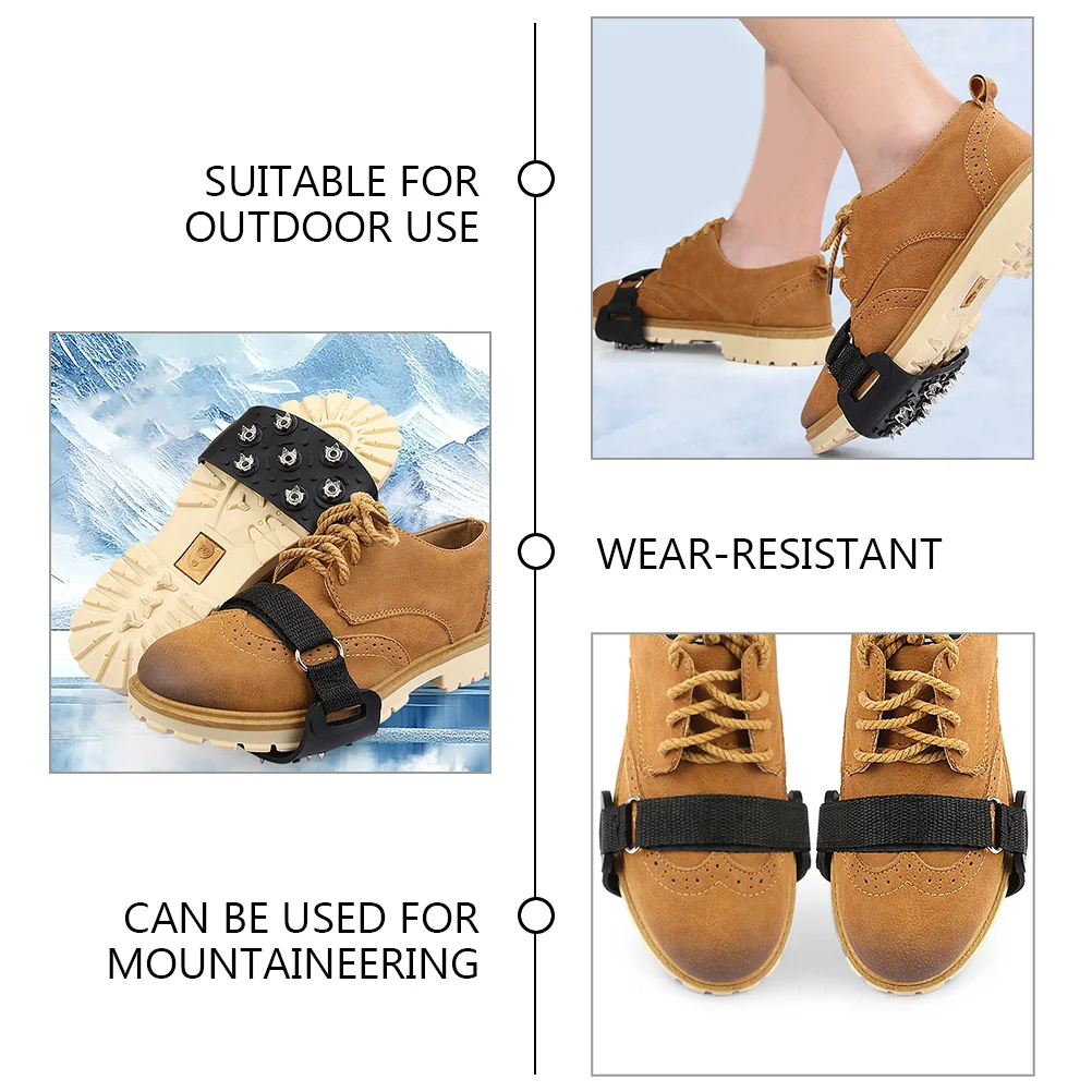 

1 Pair Ice Gripper Shoe Covers Sturdy Non-Slip Crampons For Boots Anti-Slip Climbing Spikes Outdoor Winter Traction Grippers