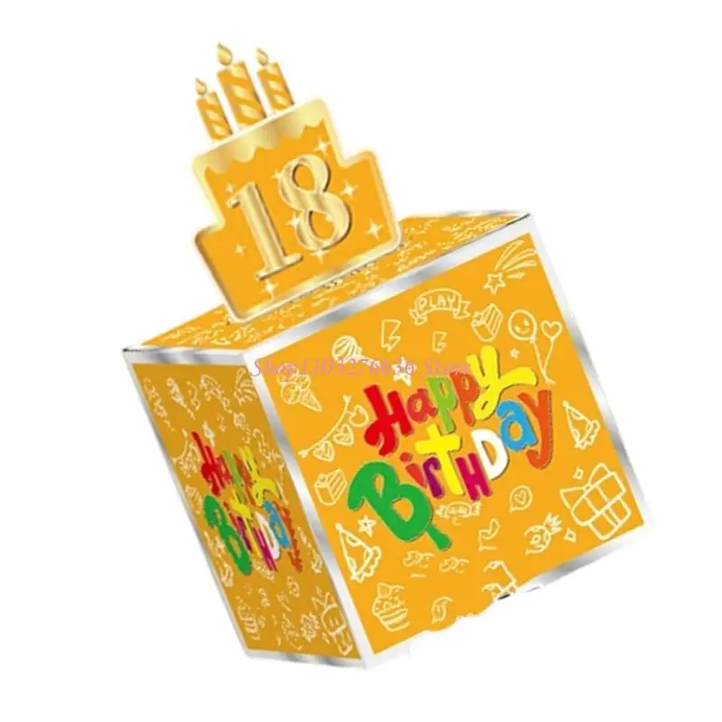 R6FD Surprise Money Reveal Box Adjustable Birthday Number Party Decoration Paper Craft Toy