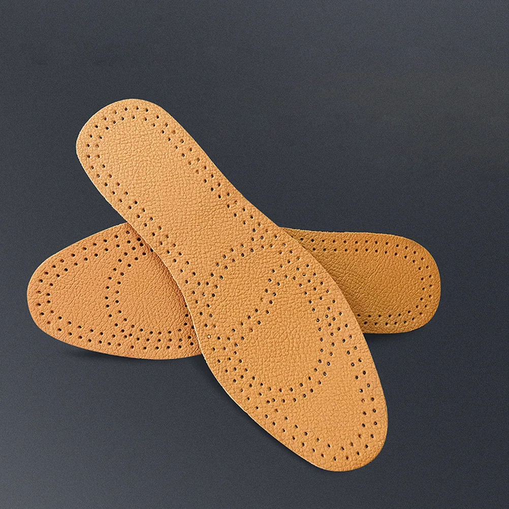 

3Pairs Cowhide Shoe Cushions Breathable Shock-Absorbing Insoles Support Foot Massager Relieve Pressure Size 39-40