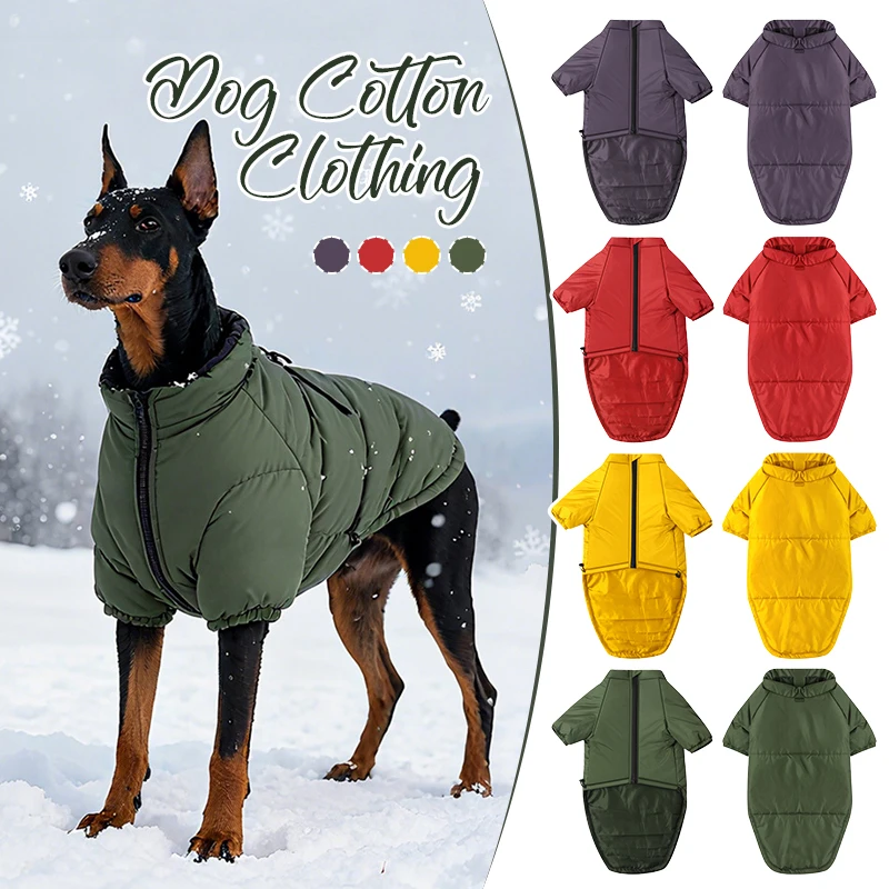 

XL-6XL Winter Pet Dog Cotton Clothing Outdoor Windproof Warm Corgi Whippet Italian Greyhound Dog Jacket Jumpsuit New Pet Costume
