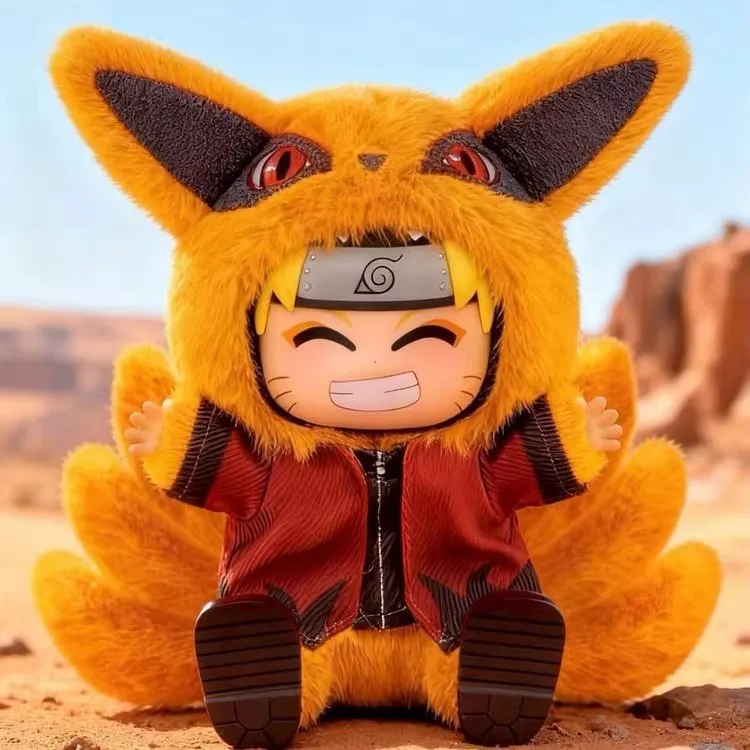 New Genuine Bandai Naruto Uzumaki V2 Blind Box Anime Beast Party Second Round Plush Doll Mystery Box Trendy Toys Keychain Gifts - view 6