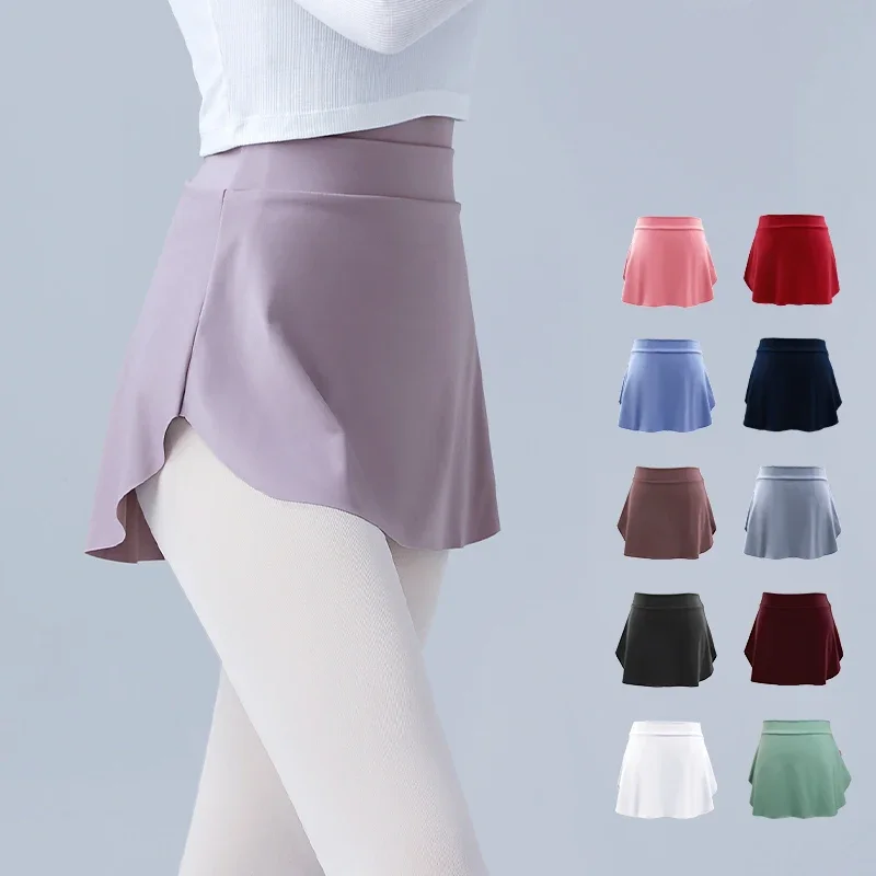 Ballet Skirts for Woman Dance Skirt Dress Black Gymnastics Yoga Ballerina Ballet Dance Wear Side Split Ballet Short Skirt