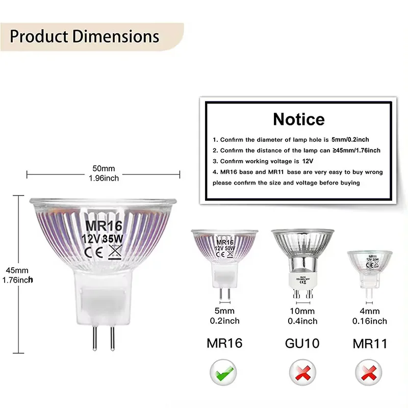 MR16 12V 35W Watt Base Light Bulb Lamp Halogen Projector Socket Cup warm Light