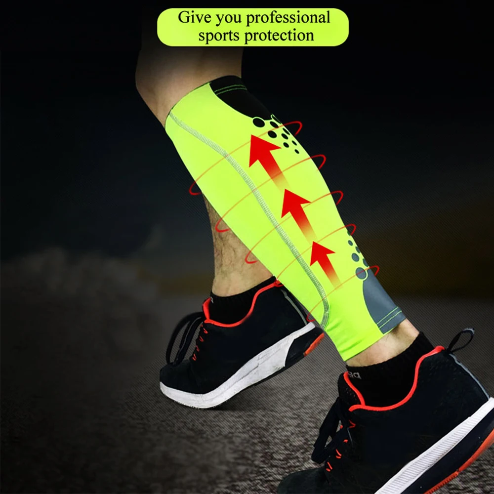 1Piece Sports Calf Compression Sleeve Shin Splint Support Guard Leg Protection Sock Cycling Running Basketball Football Tennis