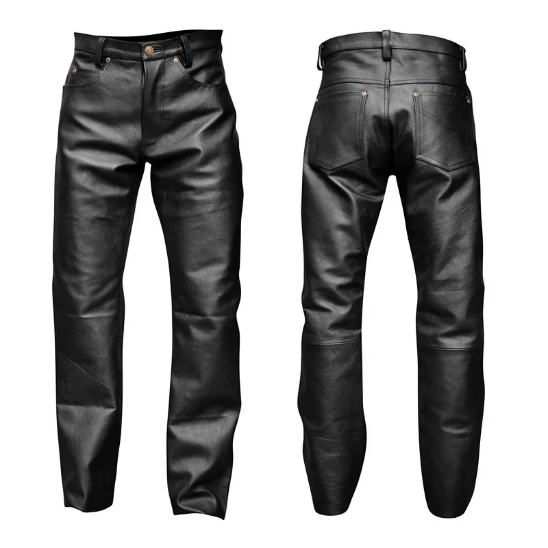 Summer Mens Business Slim Fit Stretchy Black Faux Leather Pants Male Elastic Tight Trousers PU Leather Shiny Pencil Pants