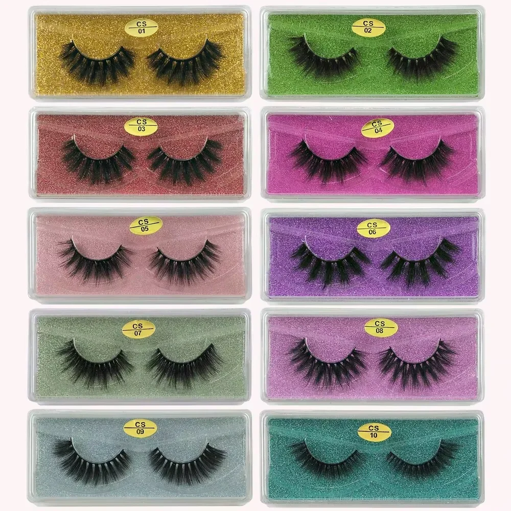 10 pares de pestañas postizas al por mayor 3D pestañas postizas naturales esponjosas maquillaje grueso a granel