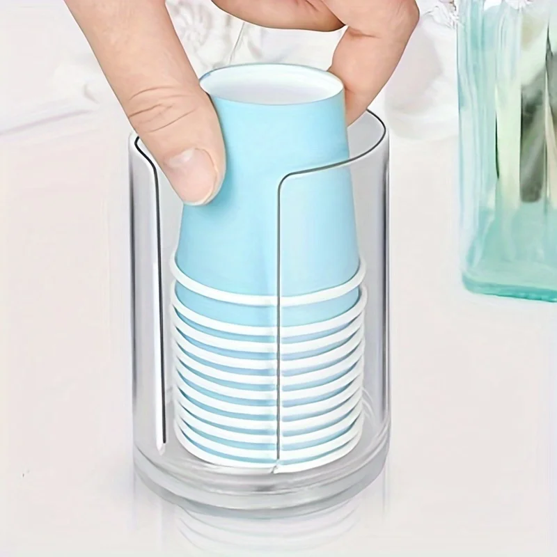 1pc Bathroom Paper Cup Dispenser, Small Disposable Paper Cup Holder, Bathroom Vanity Plastic Cup Dispenser