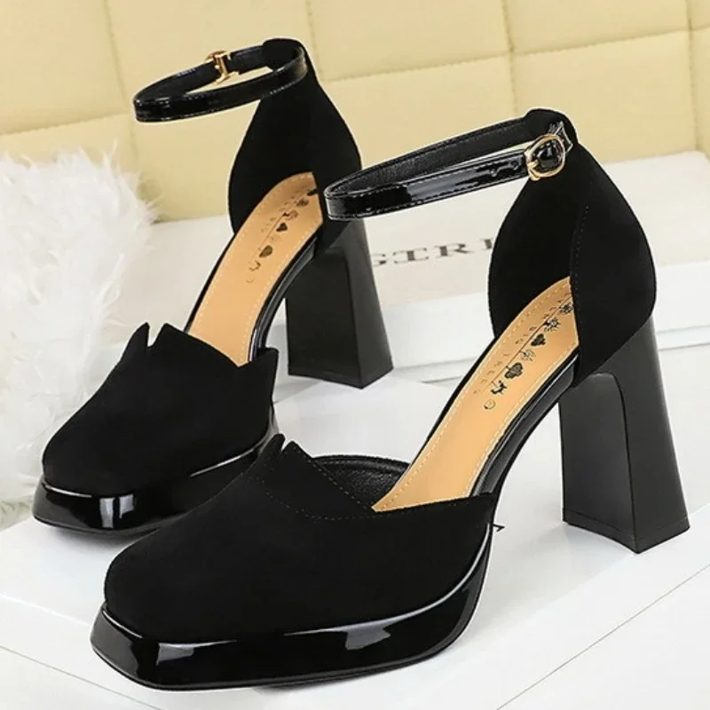 BIGTREE الخريف موضة جولة تو كتلة مكتنزة الكعوب المرأة مضخات صنادل أرضية أحذية Zapatos De Mujer