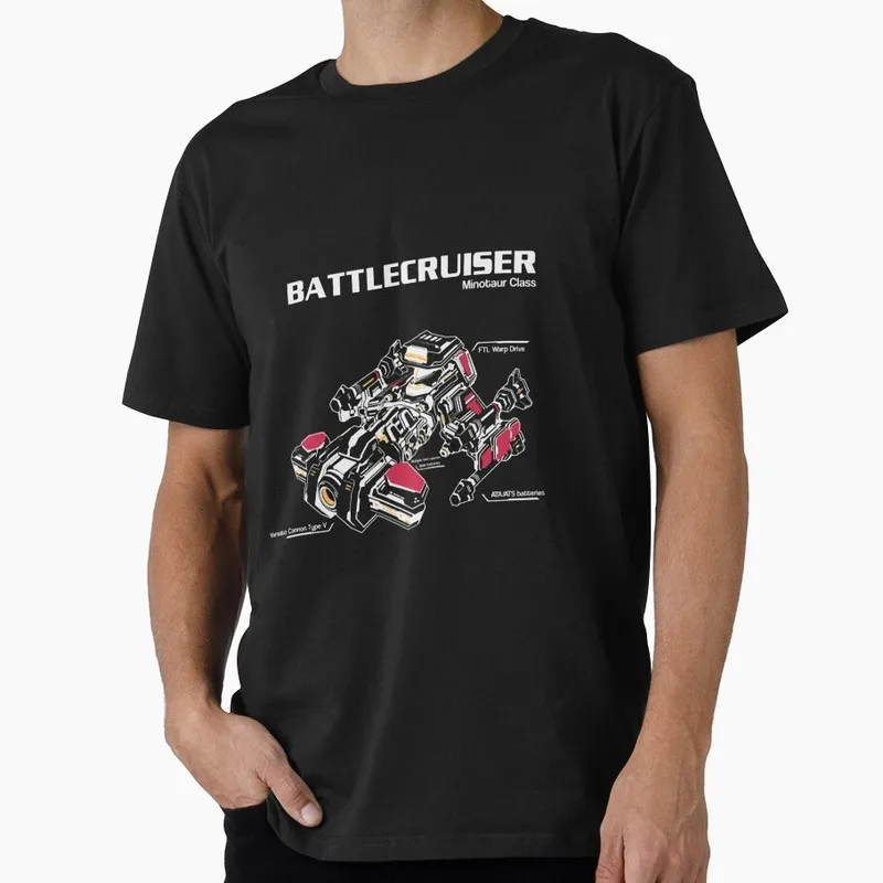 Футболка Starcraft Battlecruiser с ретро-графикой из игры StarCraft, короткий рукав, принт, винтажная уличная одежда, подарок для геймера, размеры S-6XL.