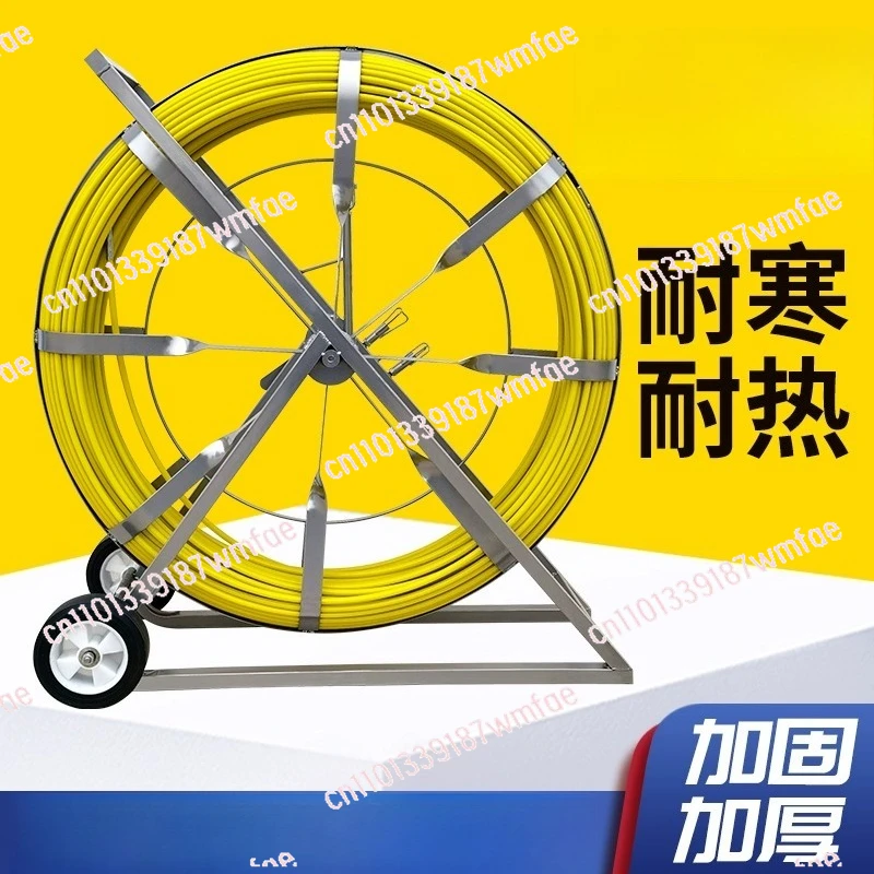 

Fiberglass reinforced plastic cable threading device for underground pipe threading of optical cable leads