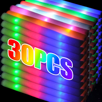 Colorful LED Glow Foam Sticks RGB Glowing Stick Luminous Cheer Tubes Birthday Wedding Christmas Halloween Party Decor Supplies