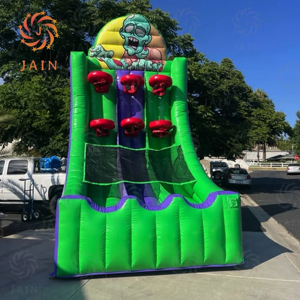 Giant Shooting Challenge 2.5m Zombie Basketball Challenge Inflatable Basketball Hoop Game with Blower For Party Rental