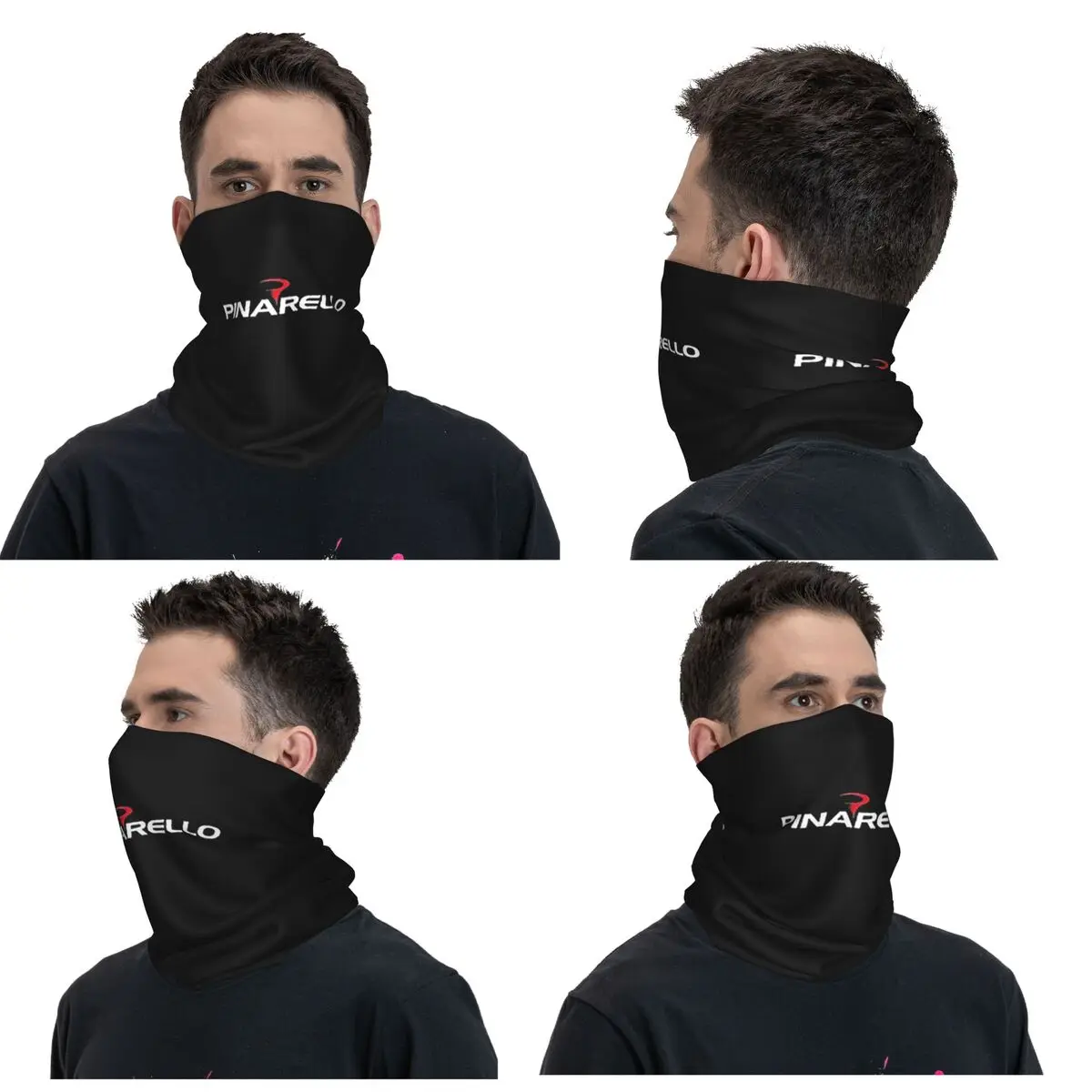 White Script Pinarello Bikes Bandana Neck Gaiter Printed Wrap Scarf Multifunction Headband Riding For Men Women Adult Washable