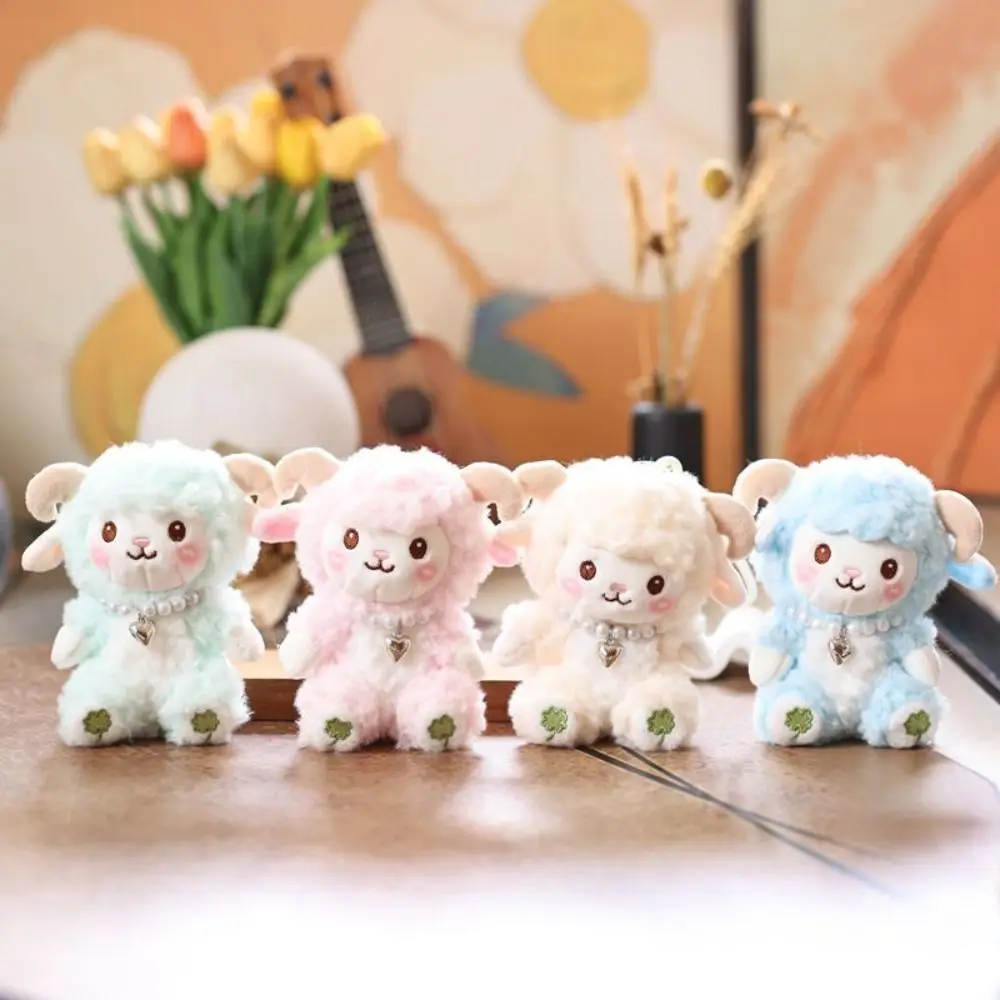 PP algodão pequena ovelha chaveiro de pelúcia fofo macio dos desenhos animados animal boneca de pelúcia confortável dos desenhos animados ovelhas chaveiro de pelúcia