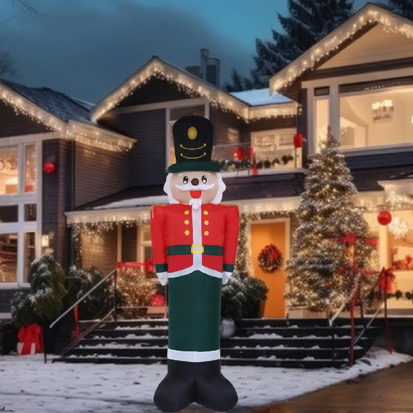 

Надувной рождественский солдат-разбиватель орехов, светодиодный декор для сада, двора, веранды, для улицы и дома