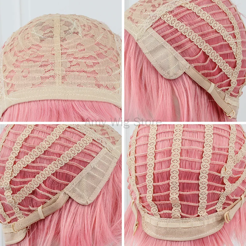 Kaname Madoka Cosplay Pink Cosplay Wig with Double Ponytails Wigs For Anime Accessories Women Short Straight Synthetic Hair